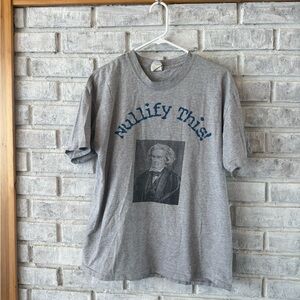 Vintage Hanes Gray Tee with Blue Graphic